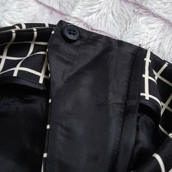 Zara Women Black White Check High Waisted Wide Leg Slit Pockets Shorts Size S - Picture 4 of 10